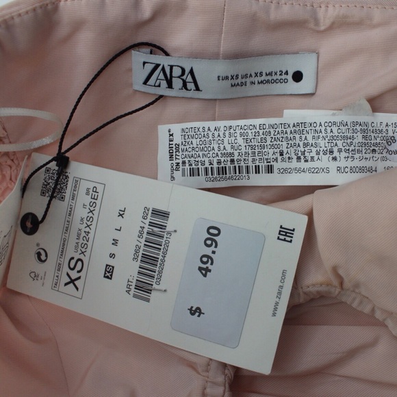 Zara Limited Edition Draped Tie Top Bloggers Favorite NWT Pale Pink XS - Picture 15 of 15